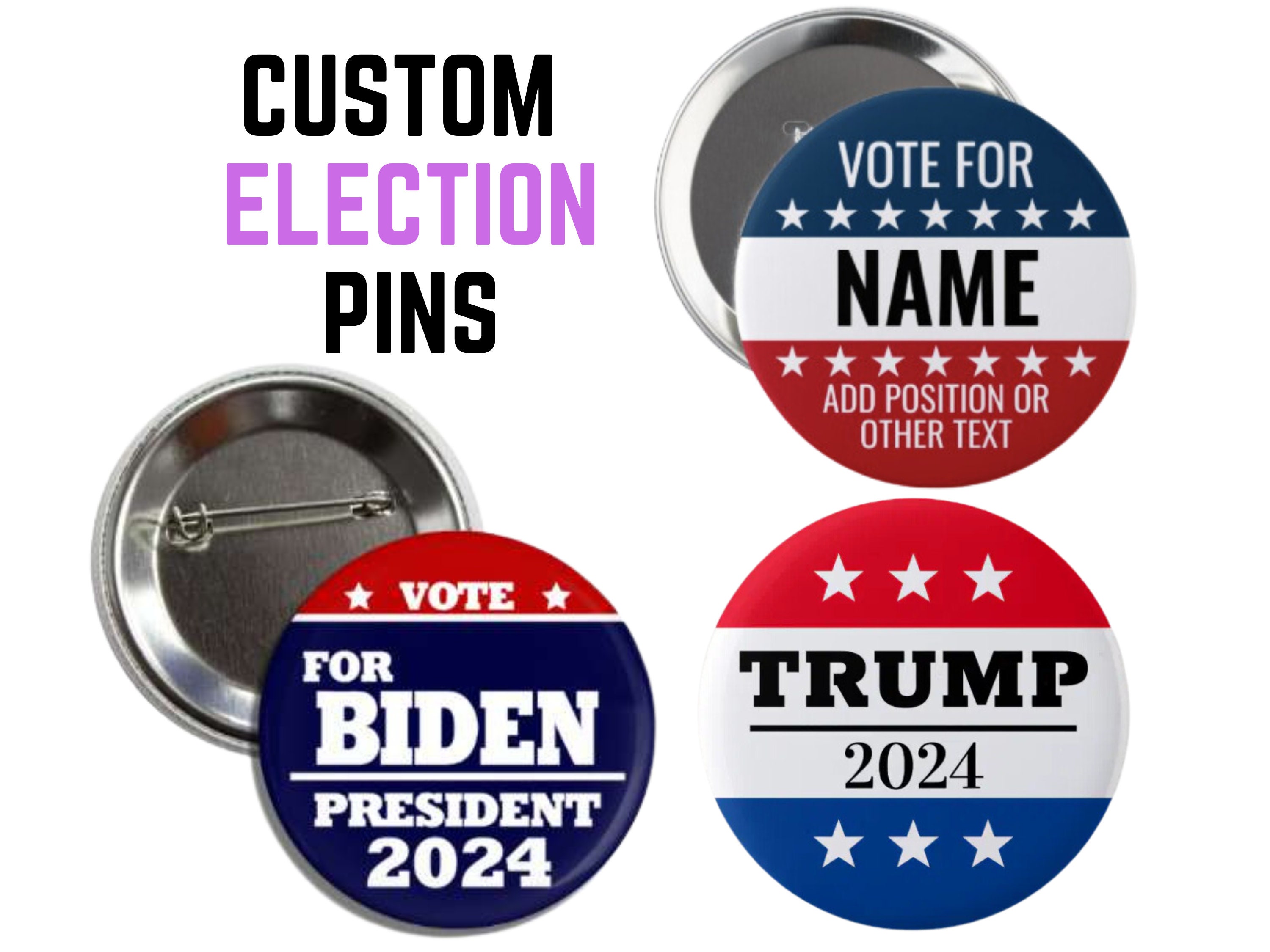 Custom Buttons - Custom Printed Pin Buttons - Custom Campaign buttons 