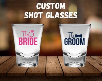 CUSTOM Wedding Shot Glasses | Personalized Shot Glasses |  Wedding Bachelor Party Gift Ideas, Party Glasses Drinking, Wedding Gifts Favor