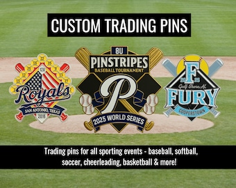 CUSTOM Trading Pins, Custom Sport Pins, Softball Pins, Baseball Pins, Hockey Pins, Basketball Pins, team pins, custom enamel pins, game pins