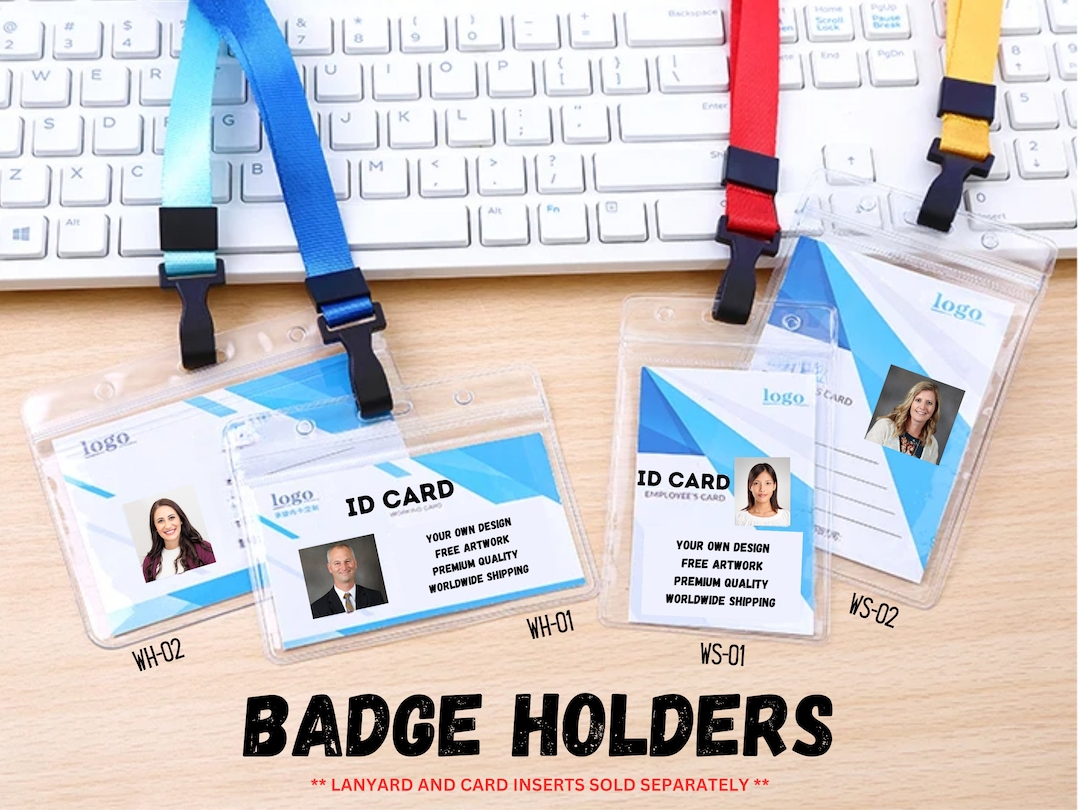 Clear Plastic Badge Holder, Vinyl Name Tag Holder With Slot, Event