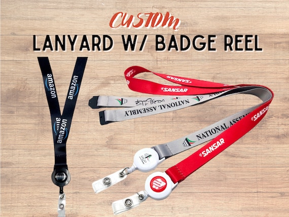 Full Color Custom Lanyard With Retractable Reel Combo ID Badge Holder &  Badge Reel Both Side Printed Work Badge Staff Card Event Pass 