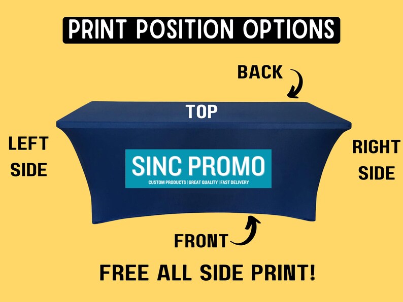 CUSTOM Stretch Table Cover | Personalized Fitted Tablecloth for Trade ...