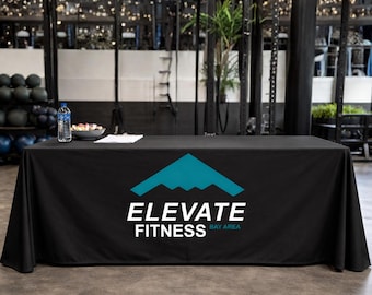 Custom Printed Table Cloth, Personalized Table Cover, tablecloth with logo, Full Color custom logo cover, custom size tablecloth, Trade Show