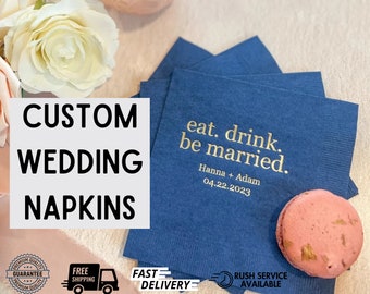 Custom Wedding Napkins: Personalized 3-Ply Beverage Napkins