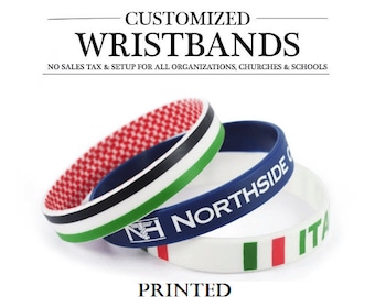 PRINTED Custom Wristbands - Personalized Bracelets - Silicone wristbands Motivation, Events, Gifts, Support, Fundraisers, Awareness & Causes