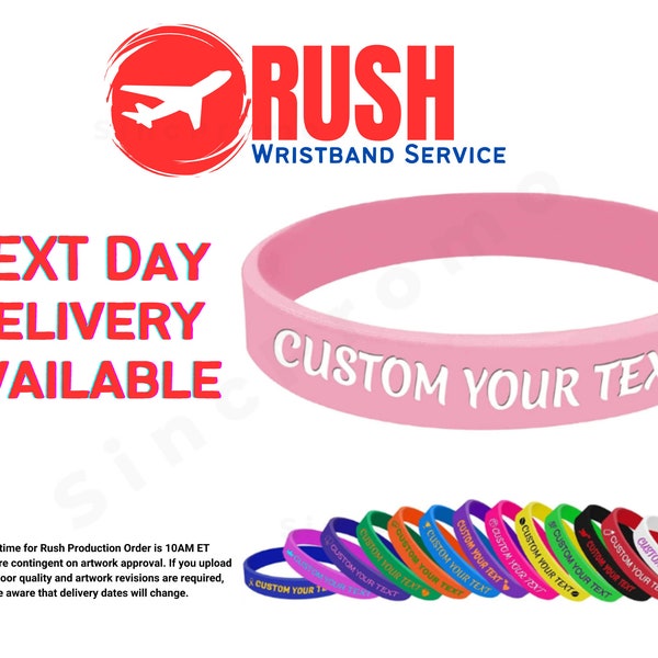 RUSH Custom Wristbands - Personalized Rubber Bracelet - Motivation, Events, Gifts, Support, Fundraisers, Awareness, & Causes FAST DELIVERY