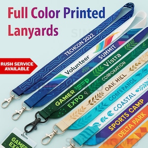 Personalized Lanyards, CUSTOM Lanyards FULL Color Dye-Sublimated Lanyards | Printed Lanyards School, Fundraisers, Business, Events, Promo