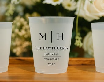 Personalized Frosted Wedding Cups: Custom Toasting Favors