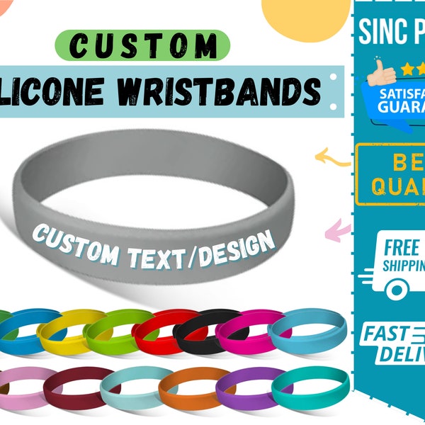 Custom Wristbands - Personalized Rubber Bracelet - Custom Silicone Wristbands Motivation, Events, Gifts, Support, Fundraisers, Awareness