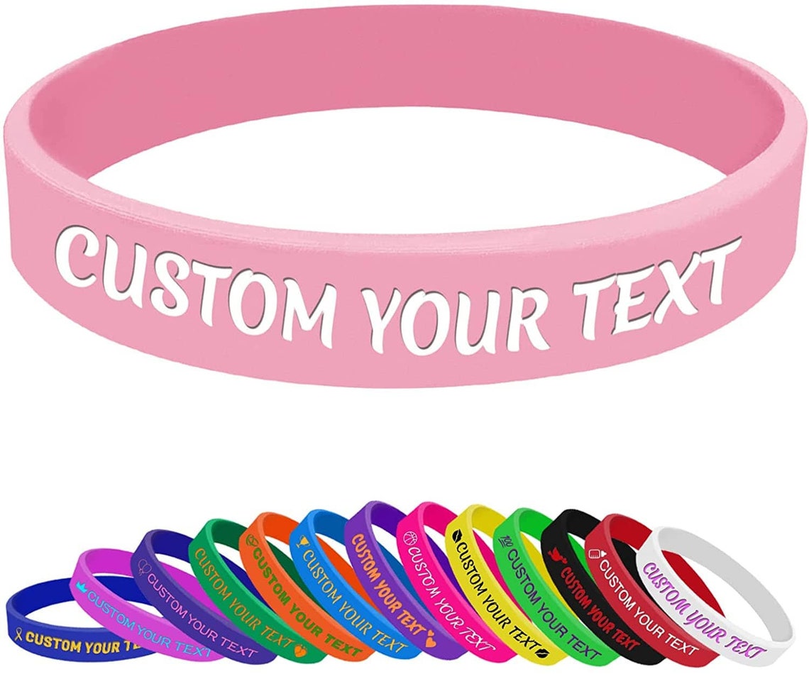 Custom Wristbands Personalized Rubber Bracelet Silicone - Etsy