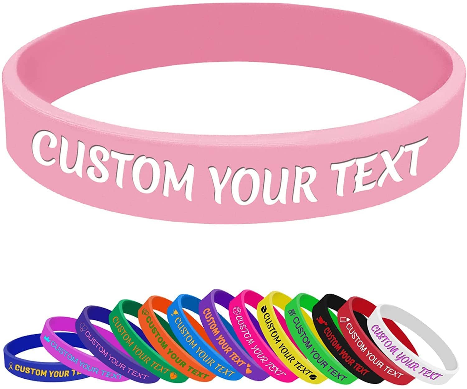 Silicone wristbands as promotional items, give-away, for events or inlet