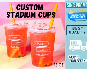 12 oz Personalized Stadium Cups | Custom Stadium Cups | Custom Reusable Cups, Drinkware, Custom Drink Cups, Custom Party Cups, Plastic Cups