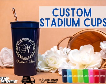 22 oz Personalized Stadium Cups | Custom Stadium Cups | Custom Reusable Cups, Drinkware, Custom Drink Cups, Custom Party Cups, Plastic Cups