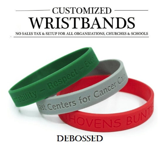 Thin Custom Engraved Silicone Wristbands - Personalized Rubber Bracelets |  eBay