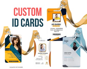 Full Color Plastic Photo ID Badges & PVC Cards - Both Side Printed - Photo ID For The Workplace, Visitor Badges, Contractors, Staff Card