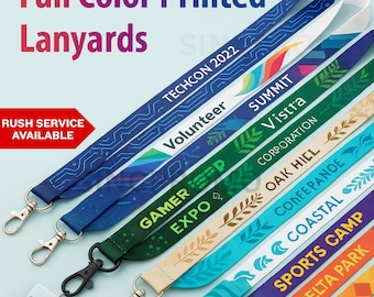 Custom Lanyard | Full Color Printed Lanyards w/ LOGO | Personalized for School, Fundraisers, Business, Events, Keys, ID Badges and Giveaways
