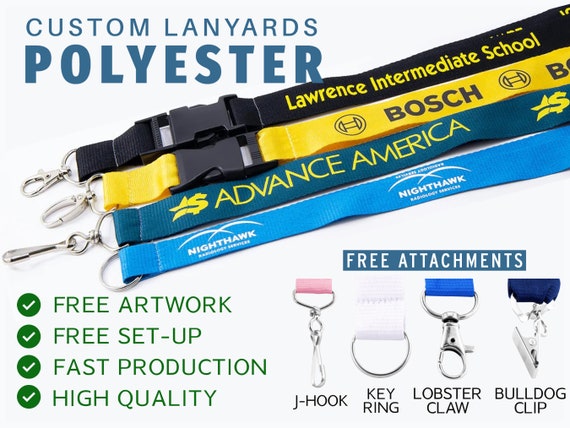 Custom Printed 3/4-In. Lanyard-Lobster Clip - Qty: 25