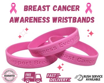 Personalized Breast Cancer Awareness Wristbands - Custom Awareness  Silicone Bracelets for Awareness, Support, Motivation, Fundraiser, Event