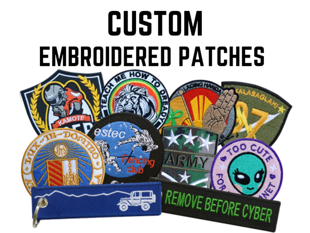 CUSTOM Embroidered Patch Custom Patch Sewon, Ironon, Velcro