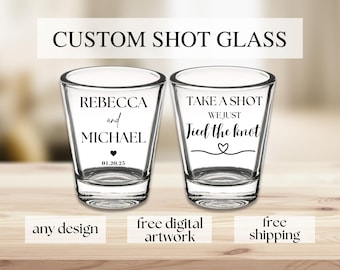 Custom Clear Shot Glass: Personalized Wedding Favor Gifts