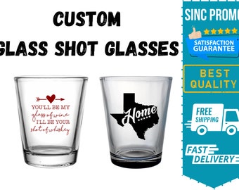 Personalized Clear Shot Glasses: Custom Wedding Favor Gifts