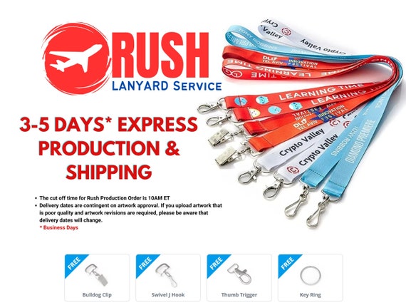 RUSH SERVICE Full Color Dye-Sublimation Lanyards | Custom Printed Lanyards | Custom Design Premium Quality Lanyards | Personalized Lanyard