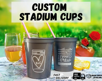 16 oz Personalized Stadium Cups | Custom Stadium Cups | Stadium Cups, Custom drinkware, Custom Drink Cups, Custom Party Cups, Plastic Cups