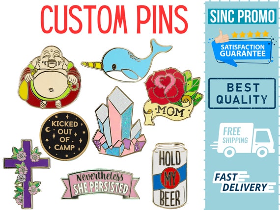 Custom pins, Free shipping