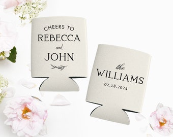 CUSTOM Wedding Can Coolers | Custom Can Coolers, Personalized Wedding Can Coolers, Custom Beer Cooler Collapsible Foam Cooler Wedding Favor