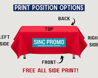 CUSTOM Table Cover Personalized Table Cover with Your Logo Full Color Imprint for Trade Show, Pop Up Shop | Wedding | Banquet | Vendor event