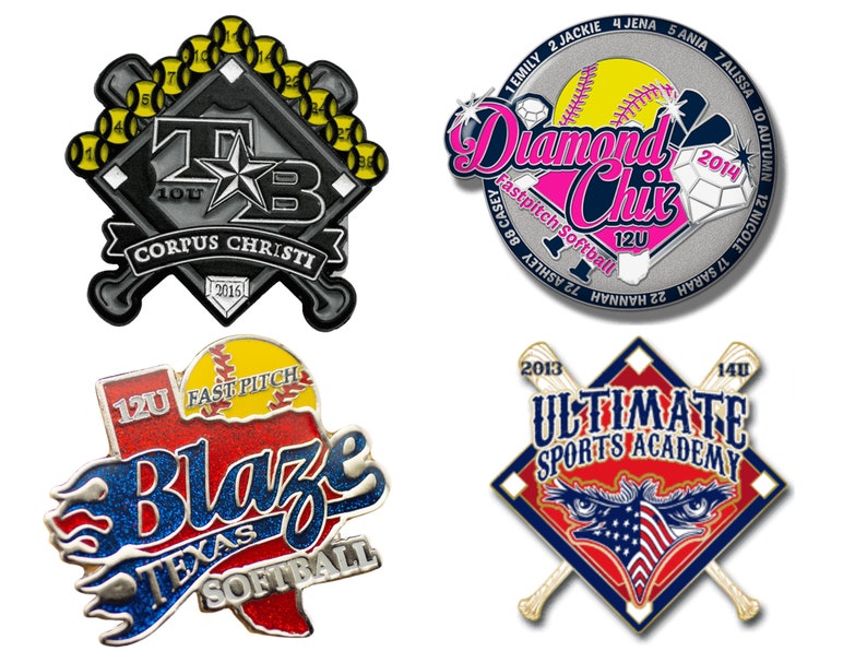 CUSTOM Trading Pins, Custom Softball Trading Pins, team pins, personalized lapel pins custom enamel pin, softball pins, pin button game pins