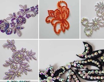 Small Diamante Head Piece Applique for Freestyle Dance, Ballet, Lyrical Dance, Special Occasions...