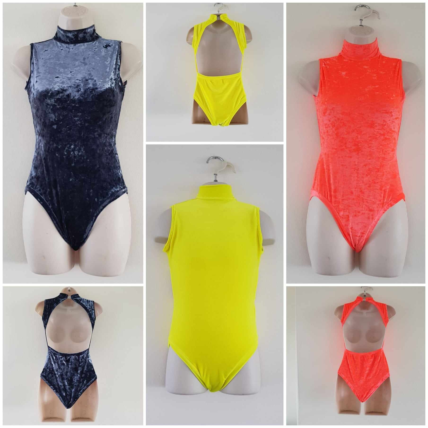 Women's High Collar Sleeveless Velvet Bodysuits Women's High Collar Sleeveless Velvet Bodysuits
