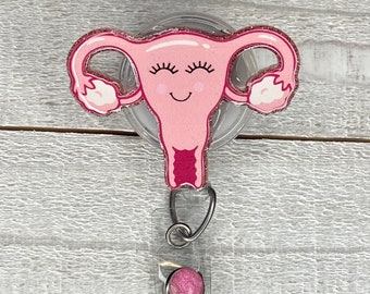 Cute uterus badge reel