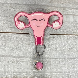 Floral Uterus Badge Reel Nurse Badge Reel Obgyn Badge L&D Nurse Badge Rose  Gold Badge RN Badge, at Your Cervix Badge, Ovary Badge 