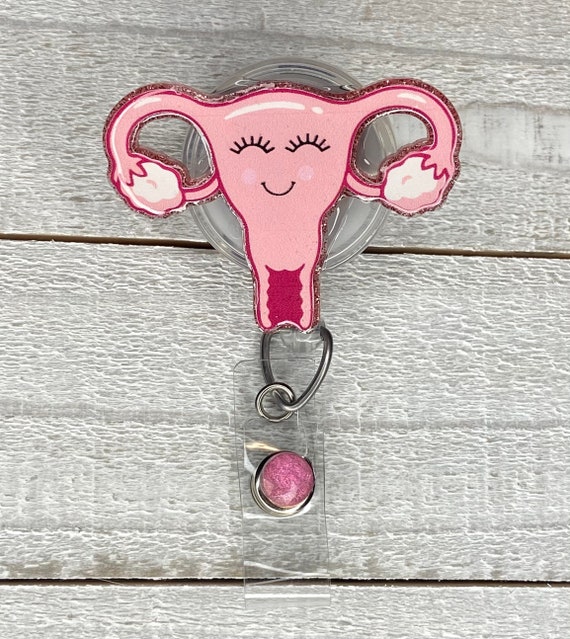 Cute uterus badge reel