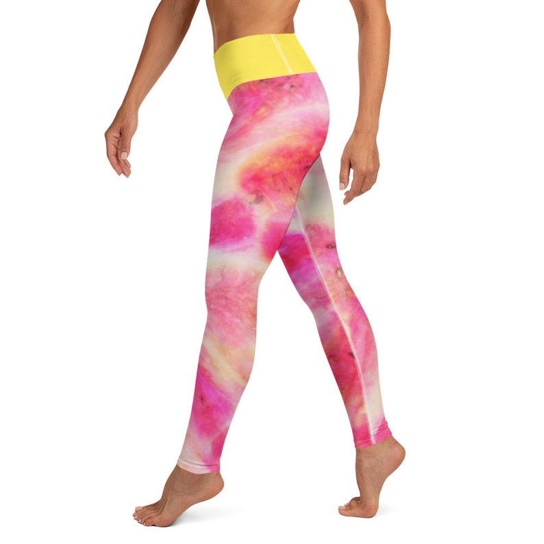 Good Vibes Pink Tie Dye Yoga LeggingsMotivationalPositiveWomens Fashion LeggingsWorkout LeggingsMommy and me