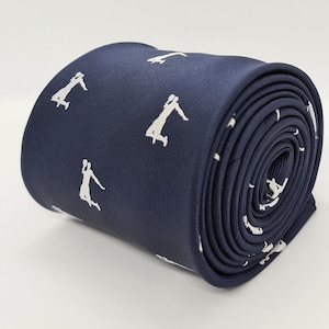 SLAM DUNK Basketball Tie  | Navy Mens Tie | Women's Tie | Embroidered Design by TailoredTies - T102  |  Gift Idea