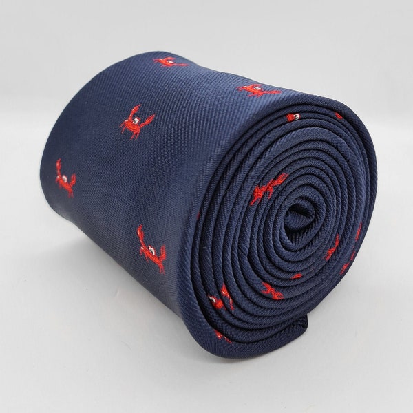Cravate Bleu Marine Crabe | | de cravate pour hommes de la Marine | cravate pour femmes Design brodé par TailoredTies - T89 |  Idée cadeau