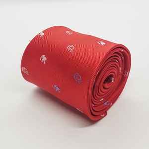 Elephant | Red Mens Tie | Embroidered Design by TailoredTies - T06  |  Gift Idea