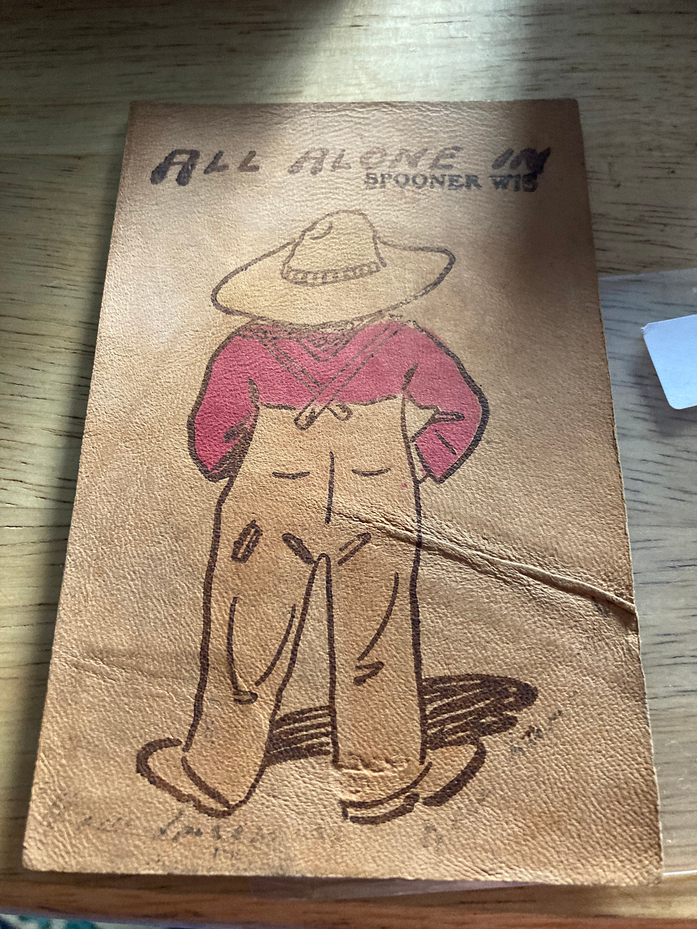 Vintage leather Postcard 1906 Etsy