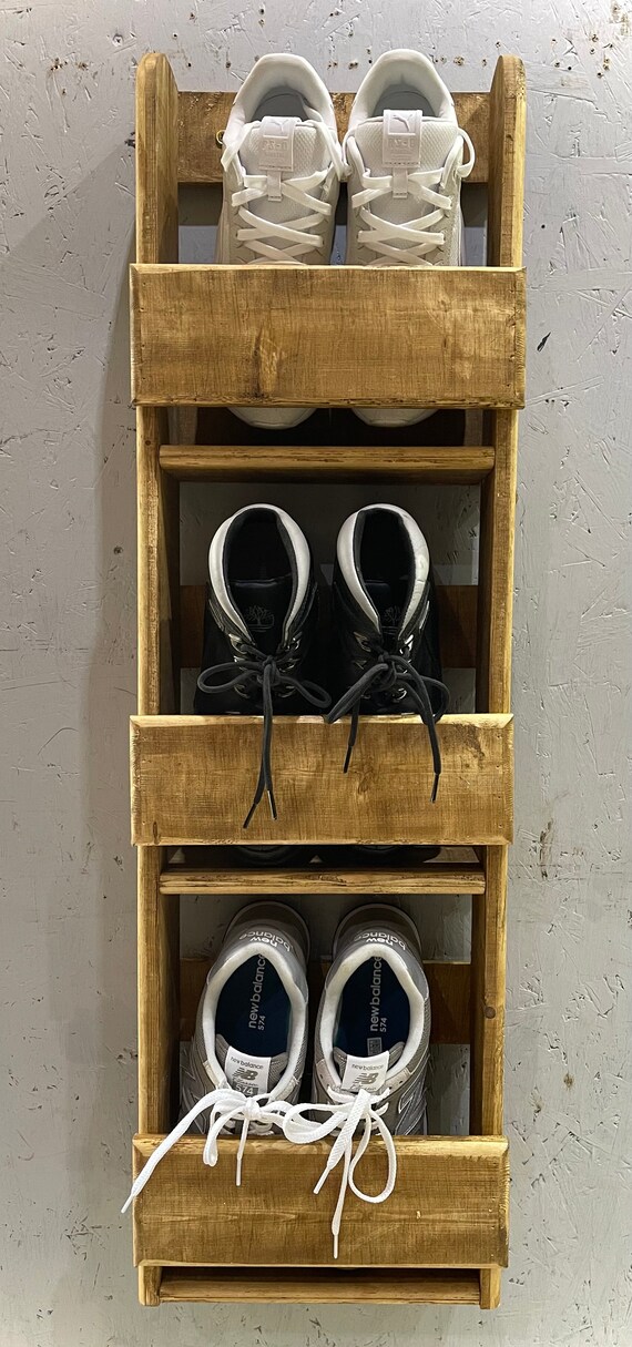 Dark Oak 1m Vertical Shoe Organiser Space Saving Etsy UK