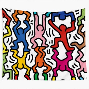 Keith Haring Tapestry | Keith Haring Wall Hanging | Keith Haring Wall Decor | Home Decoration