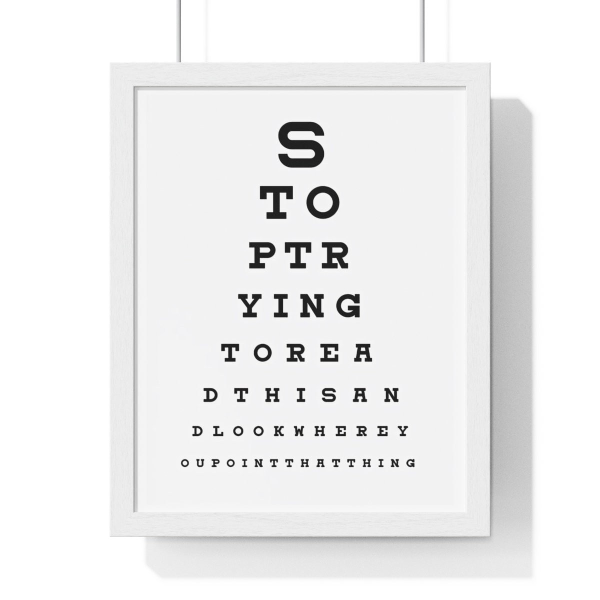 Funny Toilet Eye Test Poster, Toilet Eye Test Wall Decor, Toilet Eye