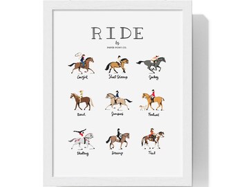 Ride Horses Chart Poster, Ride Horses Chart Wall Decor, Ride Horses Chart Wall Hanging