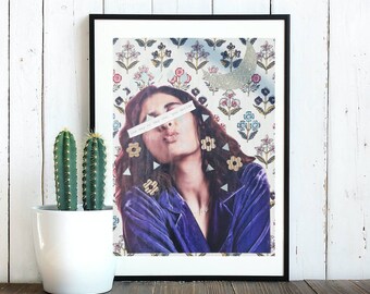 Collage de corte a mano/analógico en papel