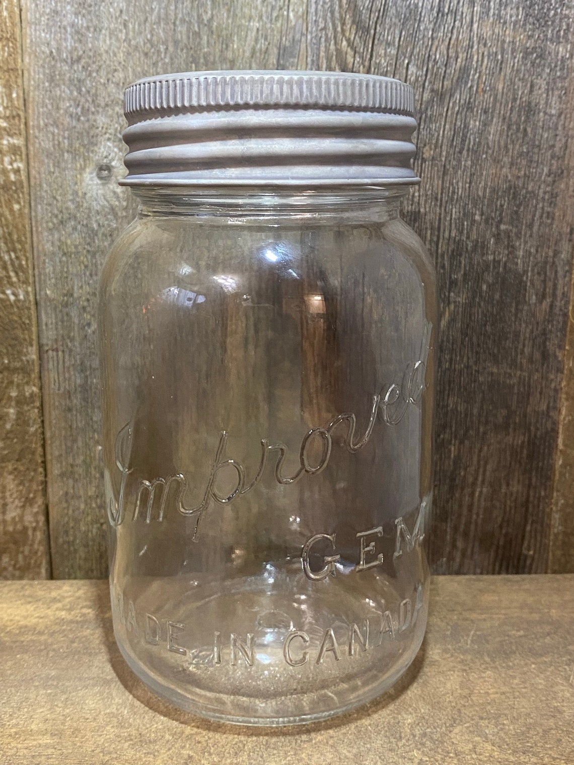 Antique IMPROVED GEM Mason Style Canning Jars Made in Canada Etsy