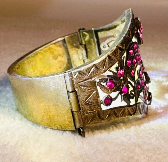 Late 1800’s Antique Silver and Ruby (Pinkish Red)… - image 6
