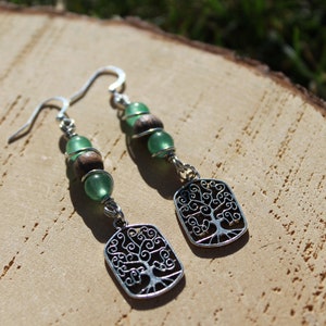 Tree Earrings, Tree of Life Earrings, Tree Inspired Earrings, Tree Dangle Earrings, Forest Tree Earrings, Forest Inspired Earring, tree