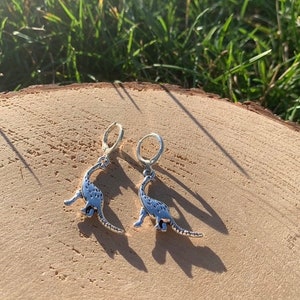 Dinosaur Earrings, Dinosaur Huggies, Dinosaur Hoop Earrings, Dinosaur Children’s Earrings, Stegosaurus Earrings, Stegosaurus Huggie, animal